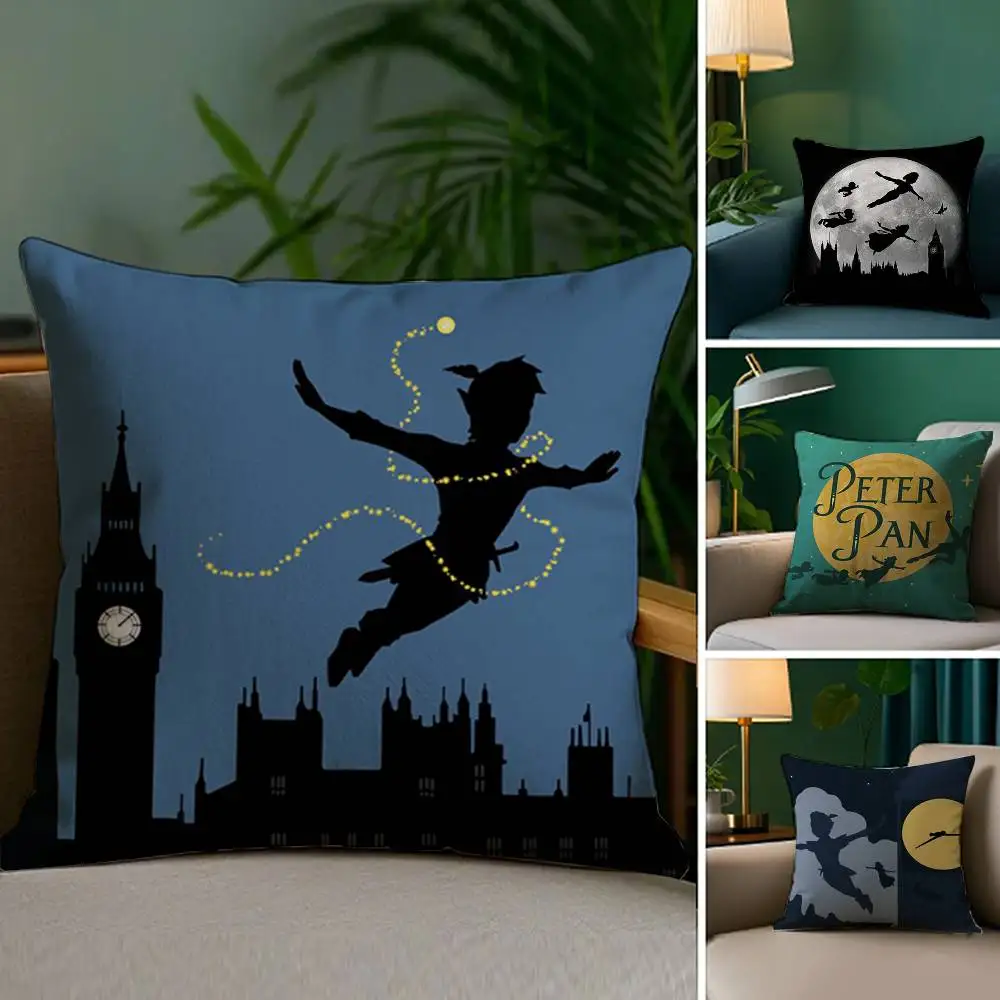 P-Peter Pan Funny Pillow Case Plush Fabric Soft Double Sided Print Home Sofa High Quality Cushion Cover Throw