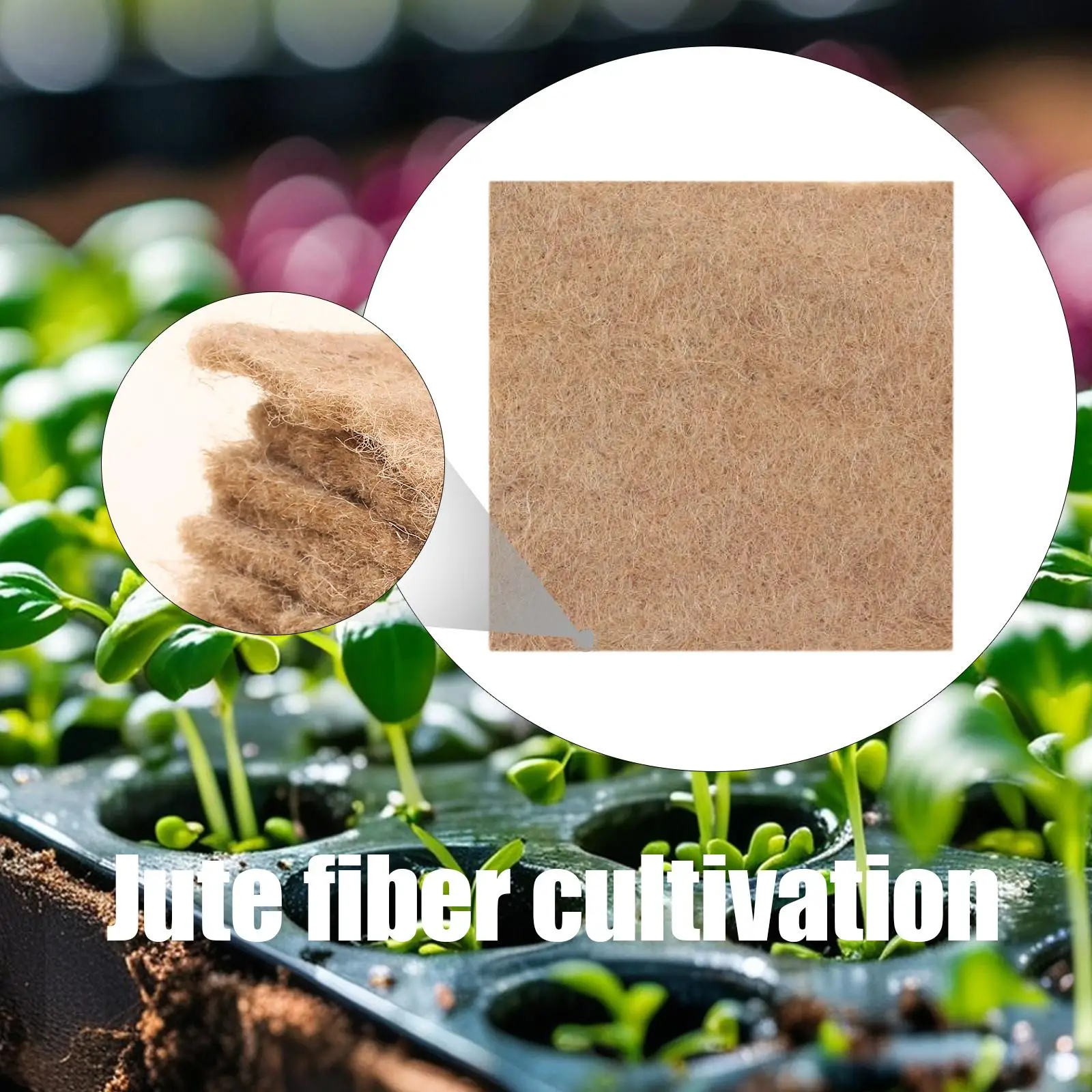 Alfombrilla de Cultivo Hidropónico de Yute para Interiores, Orgánica, para Microgreens, con Alta Retención de Agua, para Bandejas de Germinación y Pasto de Trigo