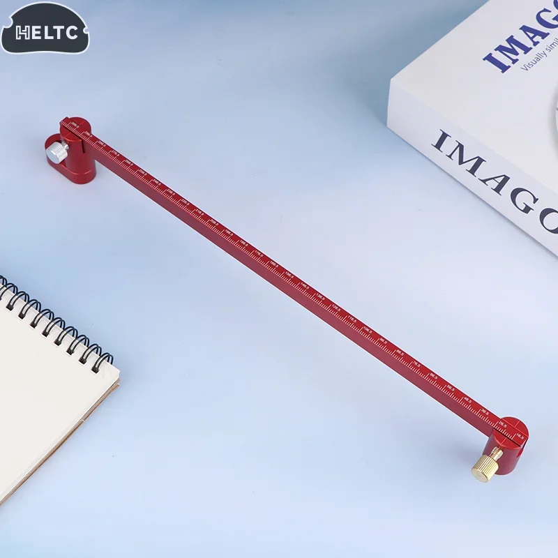 Liniał kreślarski regulowany 300 mm, aluminiowy kompas kreślarski, kompas do drewna, przyrząd do znakowania linii z punktem stałym.