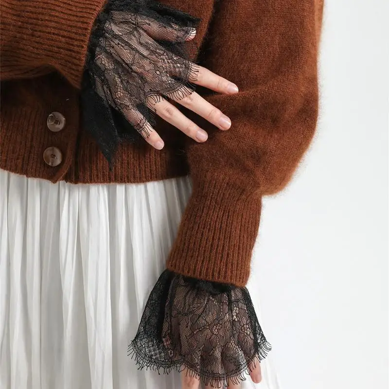 

Горячая распродажа: Женские съемные кружевные накладные манжеты для свадебного платья, плиссированные манжеты