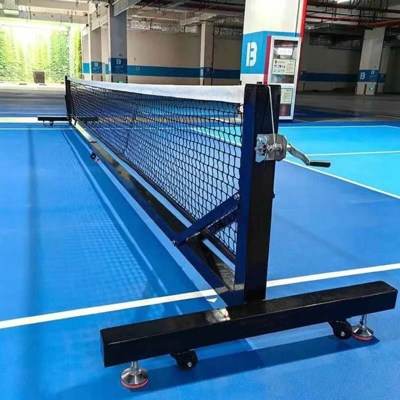 22FT Custom Professional Competition Polythene Pickleball Net Heavy Duty Galvanized Pipe Convenient Wheels Carbon Fiber Material