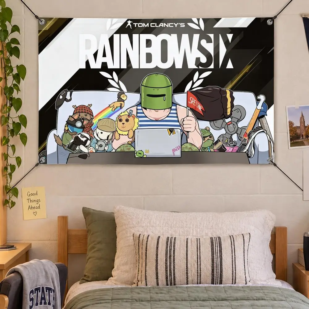 Game Shooter Rainbow Six Siege Flags Decorative Flag Banner Indoor Bedroom Dorm Gaming Room Wall Party Club Decor Fan Gift