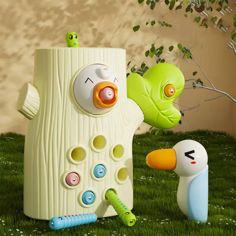 

Plastic Woodpecker Fish Toys Montessori Bird Feeding Game Woodpecker Catch Worm Toy Fine Motor Skill Toys Magnetic Games