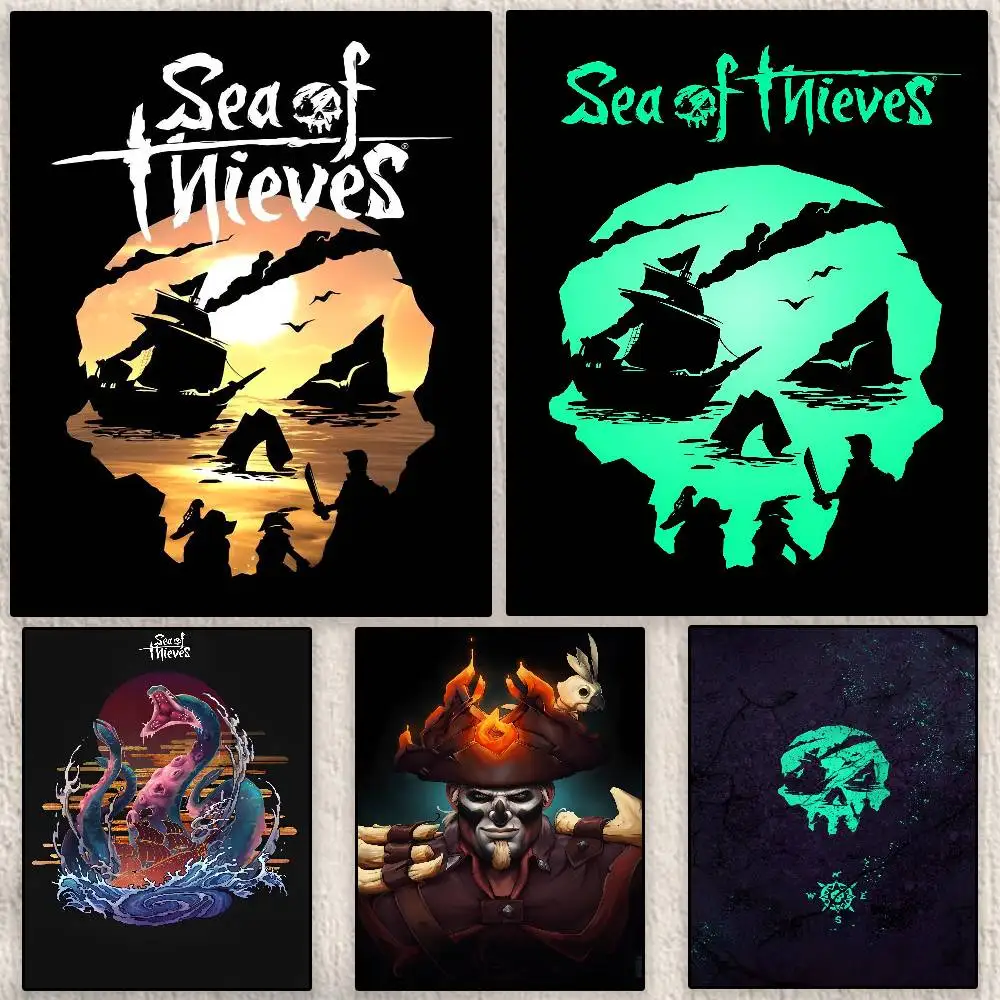 حار S-Sea ofT-Thieves لعبة المشارك الحديثة مقاوم للماء HD جدار الفن ملصق مائي ذاتية اللصق ديكور جمالي للمنزل غرفة المعيشة غرفة نوم