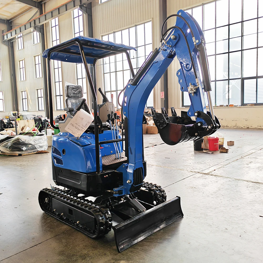 Mini Excavadora de 1.5 Toneladas, 1500 kg, con Orugas de Goma, Certificación CE Euro5, para Agricultura y Renovación