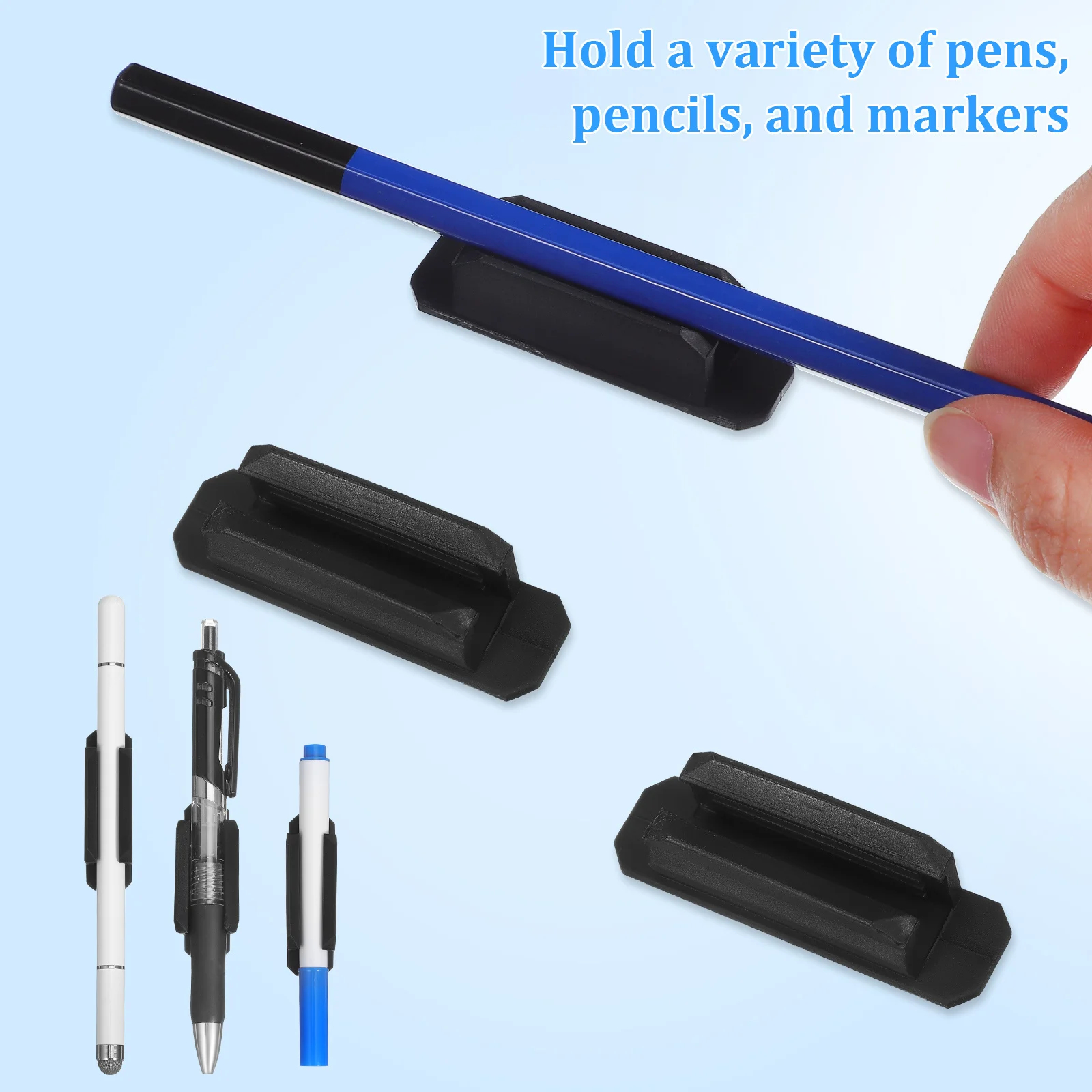 

12Pcs Silicone Pen Holder Strong Adhesive Pencil Holder Desk Wall Stick on Marker Organizer Stationery Storage Stand