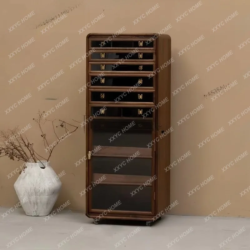 drawer type dental storage cabinet teacup tea set storage modern light luxury floor cultural and play jewelry storage cabinet