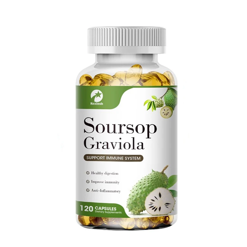Kexinsh Soursop Graviola Capsules Guanabana Cell Support & Regeneration Immune Boost Relax, Liver and Sleep Cellular Health