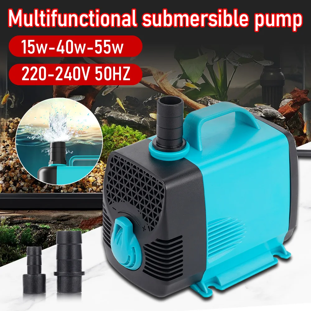 15/40/55W Ultra-Quiet Submersible Pump AC 110V Water Fountain Pump Filter Garden Fish Pond Aquarium Water Pump Tank Fountain