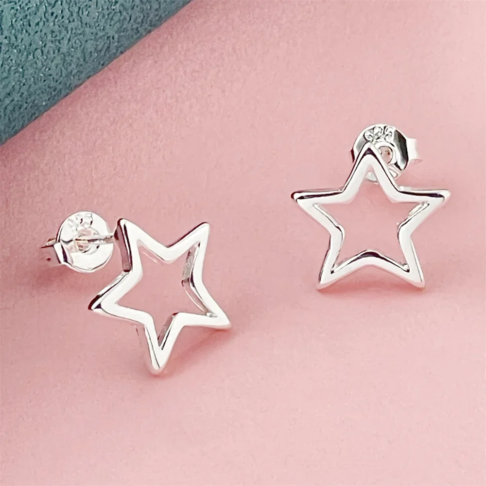 925 Sterling Silver Earrings Star Zircon Earrings Ladies Dinner Birthday Gift Jewelry