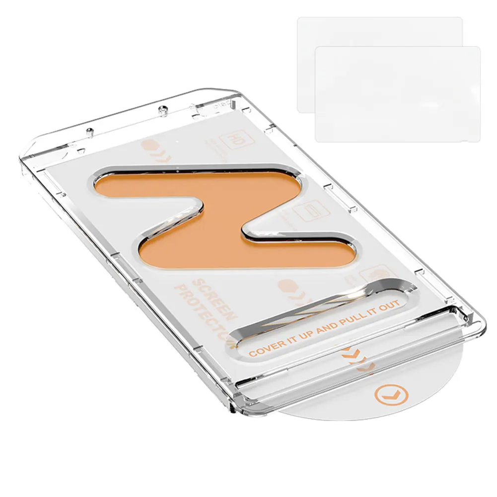 ฟิล์มป้องกันหน้าจอ1/2ชิ้นกันระเบิดฟิล์มใส HD พร้อมตัวติดฝุ่นทำความสะอาดบ้านสำหรับสวิตช์/สวิตช์เปิดปิด