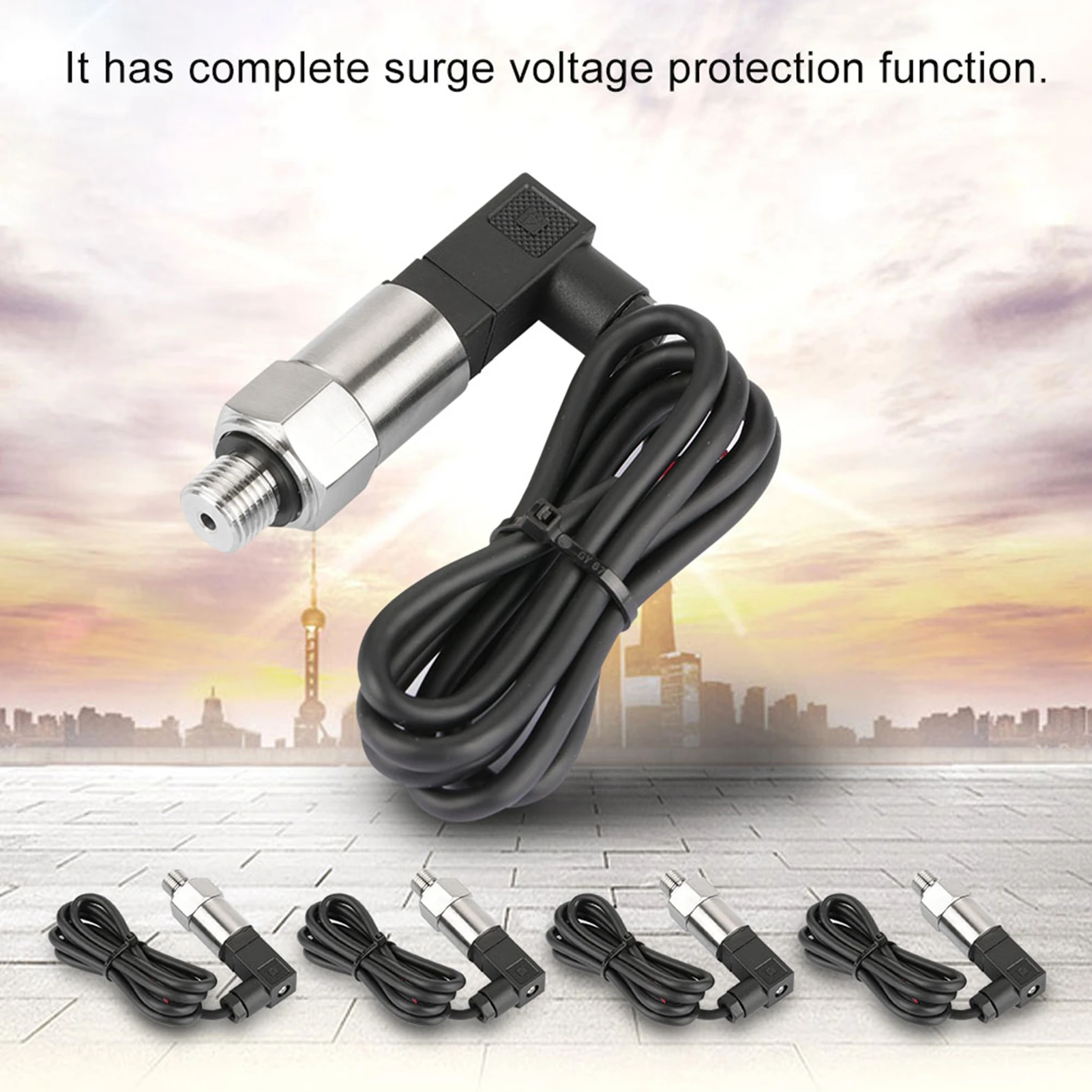 محول الضغط محول قياس الضغط 4‐20mA الناتج G1/4 "محول إرسال الضغط السيليكون لزيت الغاز المائي