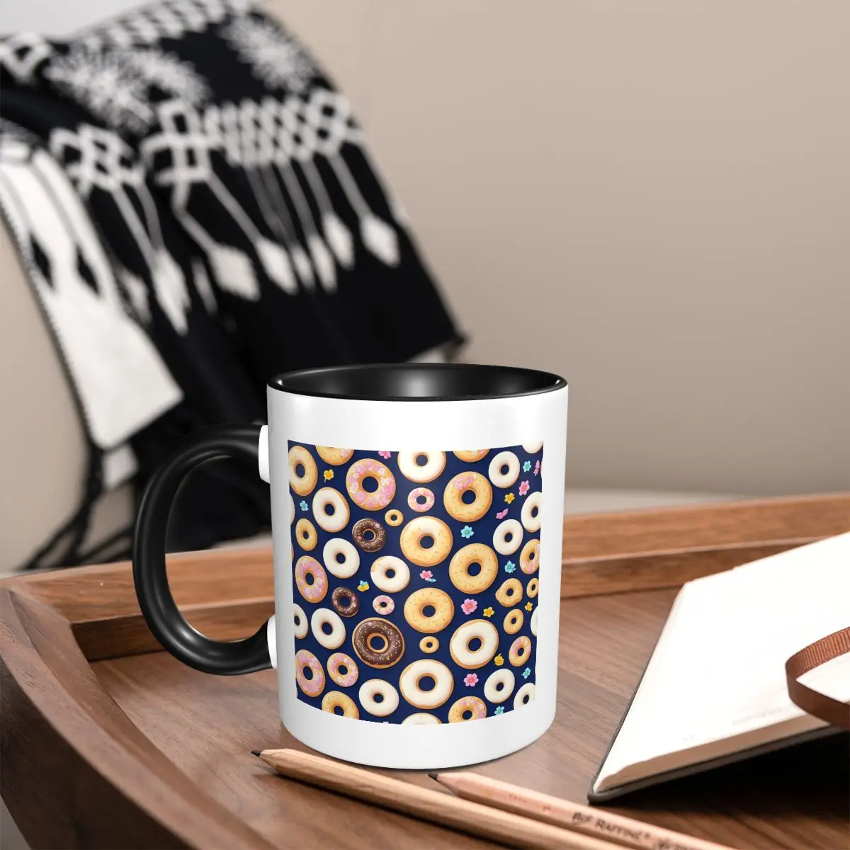 Doughnut Donut Colourful Delight For Your Day Mug Funny Ceramic Coffee Cups Tea Mugs Milk Cup Drinkware Gifts for Woman Man