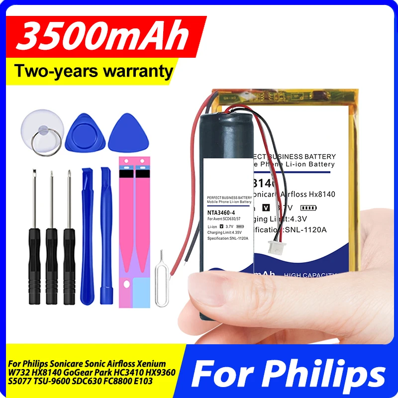 Battery For Philips Sonicare Sonic Airfloss Xenium W732 HX8140 GoGear sPark S5077 SDC630 FC8800 E103 TSU-9600 HC3410 HX9360