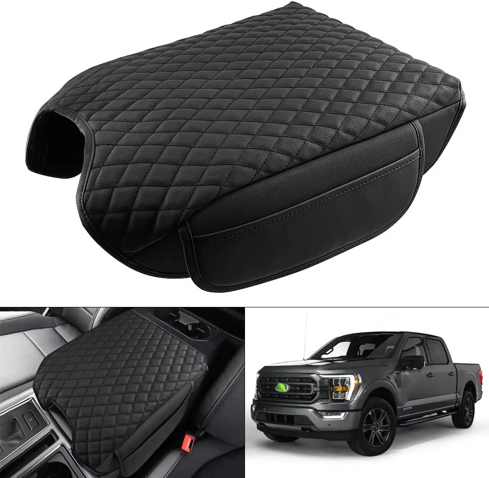 

Center Console Cover for 2015-2020 Ford F-150 F150 Armrest Cover Cushion Pad Box Protector with Pockets Storage Bag