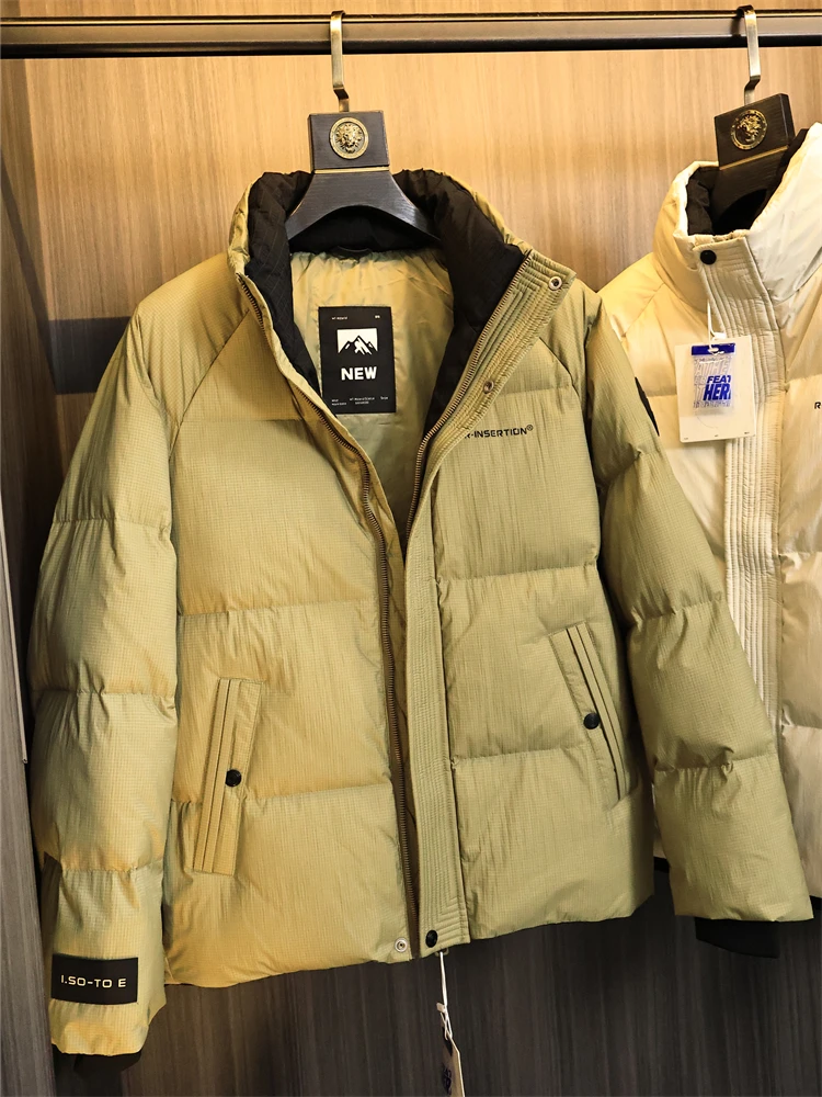 

Textured Du down Jaet Men's Winter Puffy Warm Stand Collar Feifei Brand Faion Urban Sle Youth Regular Length Color