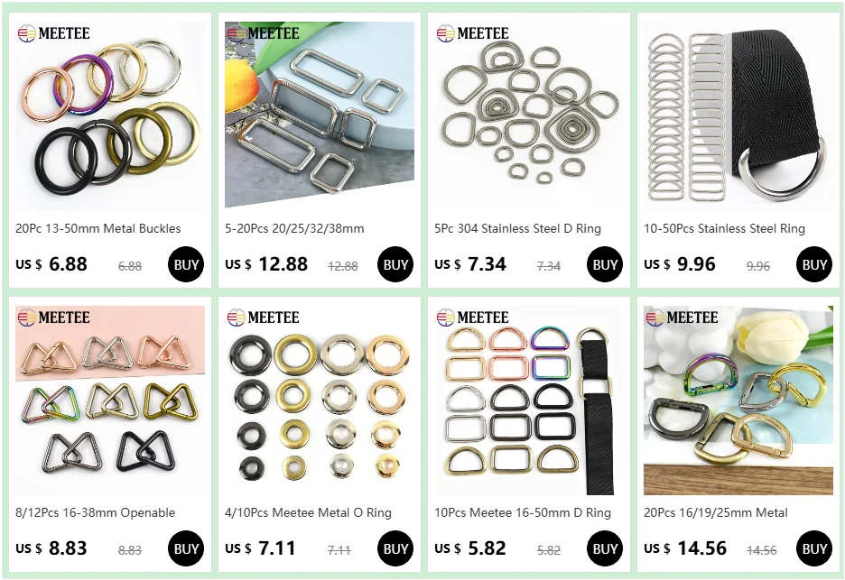 4/10/20 Stück Meetee Metall O-Ring Ösen-Schnallen Schraubösen Handtaschen-Dekorationsverschluss Taschenriemen Gürtel Bastelzubehör DIY Nähzubehör – Detail 1