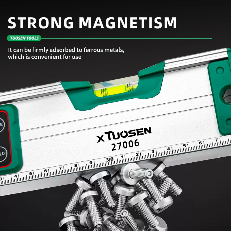 Penggaris Digital Presisi Tinggi dengan Magnet Kuat, Pengukur Sudut Elektronik dari Paduan Aluminium, Pengukuran Sudut dan Ketinggian
