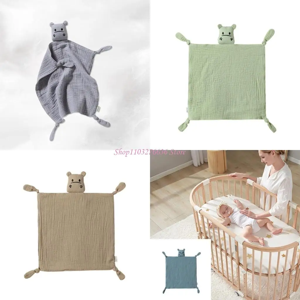 

R6FD Милый бегемот прижимает игрушка успокаивает одеяло с полотенцем для малышей