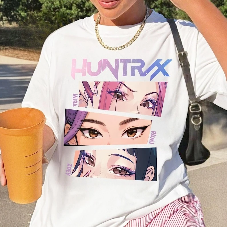 Neue heiße Kpop-Dämonenjäger-T-Shirts für Damen, Unisex, Streetwear, übergroß, locker, lässig, stilvoll und lässig, kurzärmelig, Fan-Geschenke