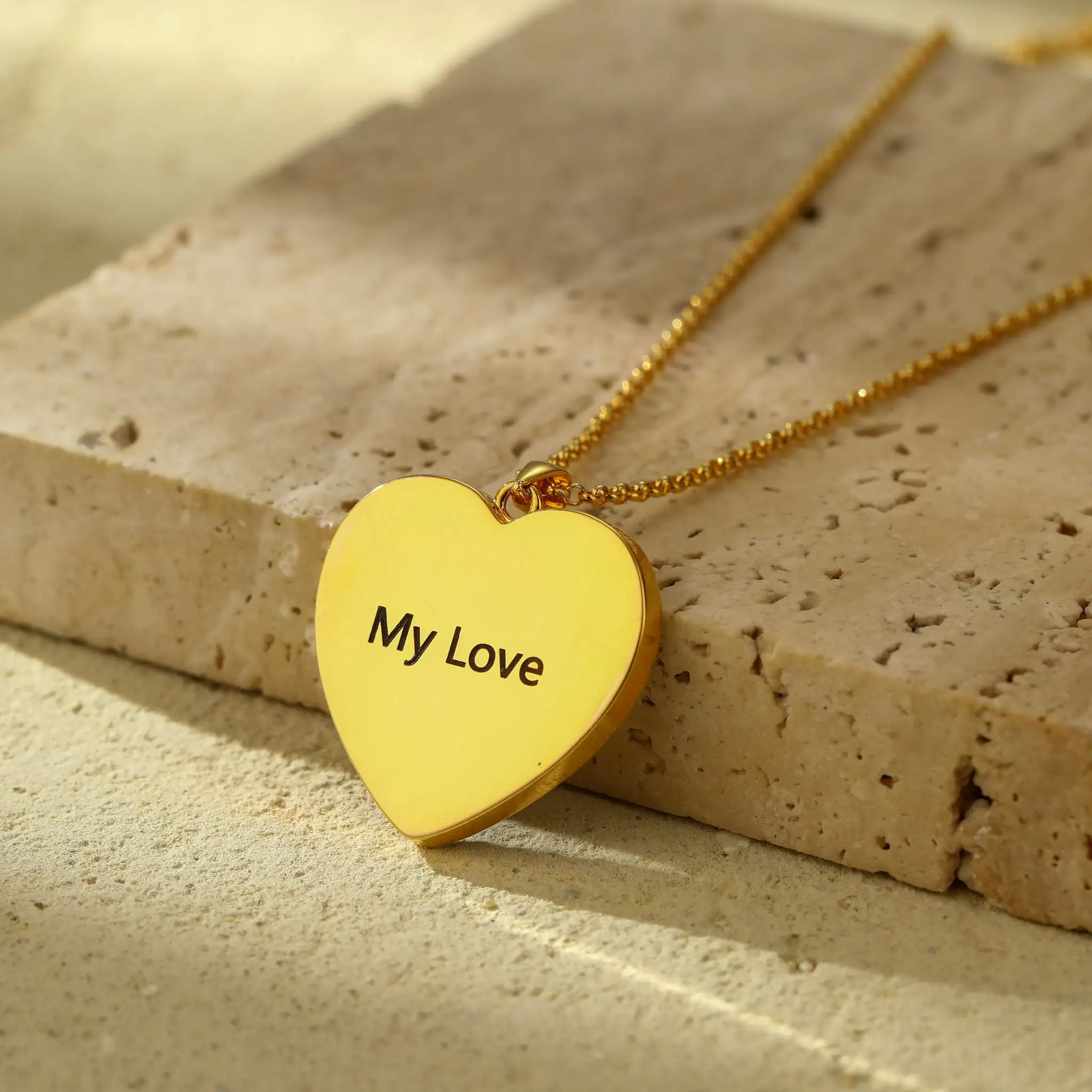 Personalized Heart Photo Necklace Custom Picture Pendant Necklace with Stainless Steel Chain Available in Gold Rose Gold Silver