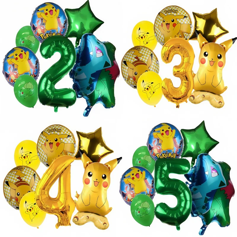 

7 Pcs New Pokemon Cartoo Party Balloons Squirtle Balloon Kids Birthday Party Decoration Supplies Baby Shower Decor Helium Globos