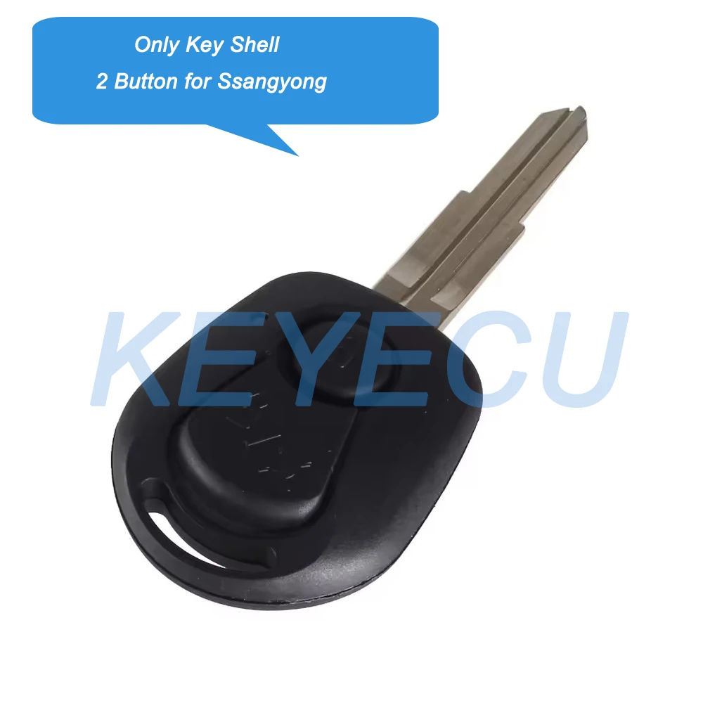 

Smart Car Remote Key Shell Case 2 Buttons For Ssangyong Actyon Kyron Rexton With Uncut Blade