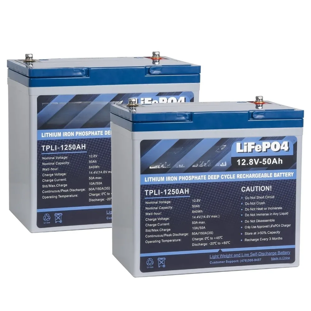 

Литиевая батарея LiFePO4 12В 50Ач, элементы класса А, встроенная BMS, более 8000 циклов глубокого разряда, защита от низких температур, на заказ