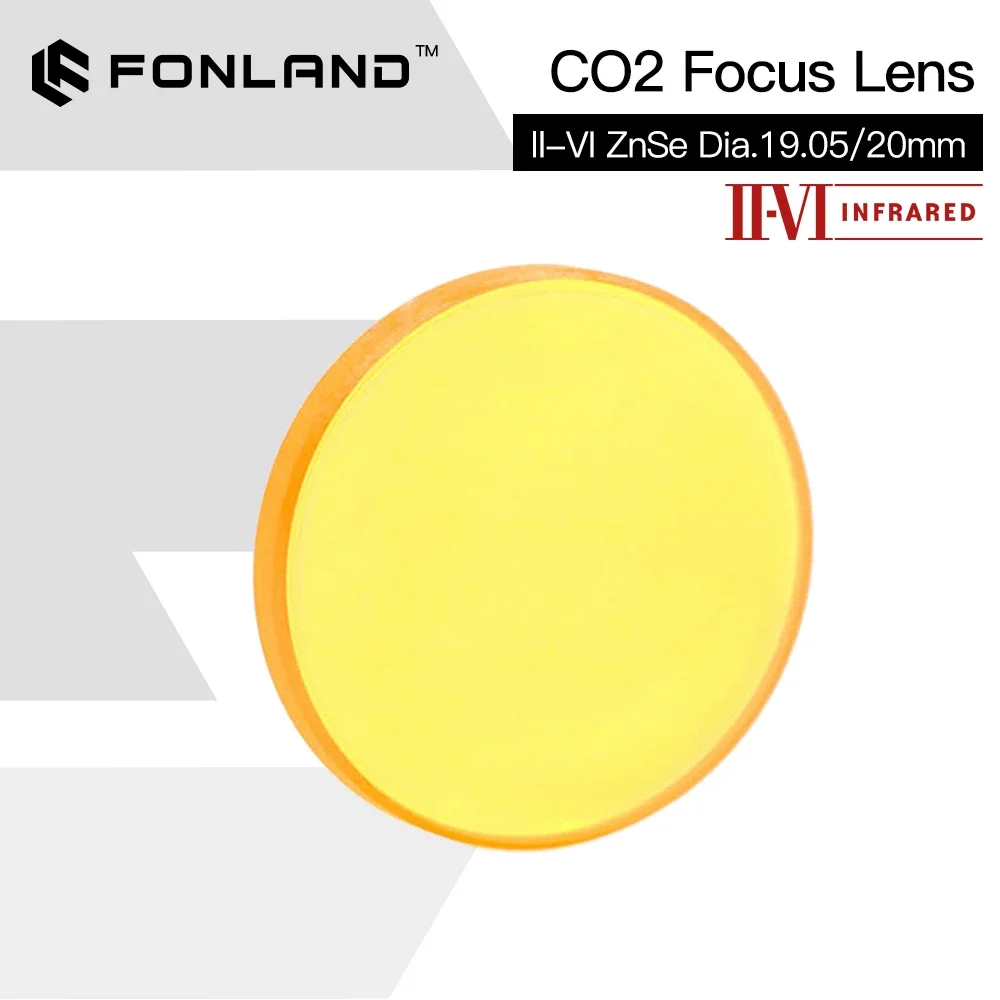 Fonland II-VI INFRARED CO2 Laser Focus Lens Dia.19.05mm 20mm FL 38.1 50.8 63.5 76.2 101.6 mm For CO2 Laser Cutting Machine