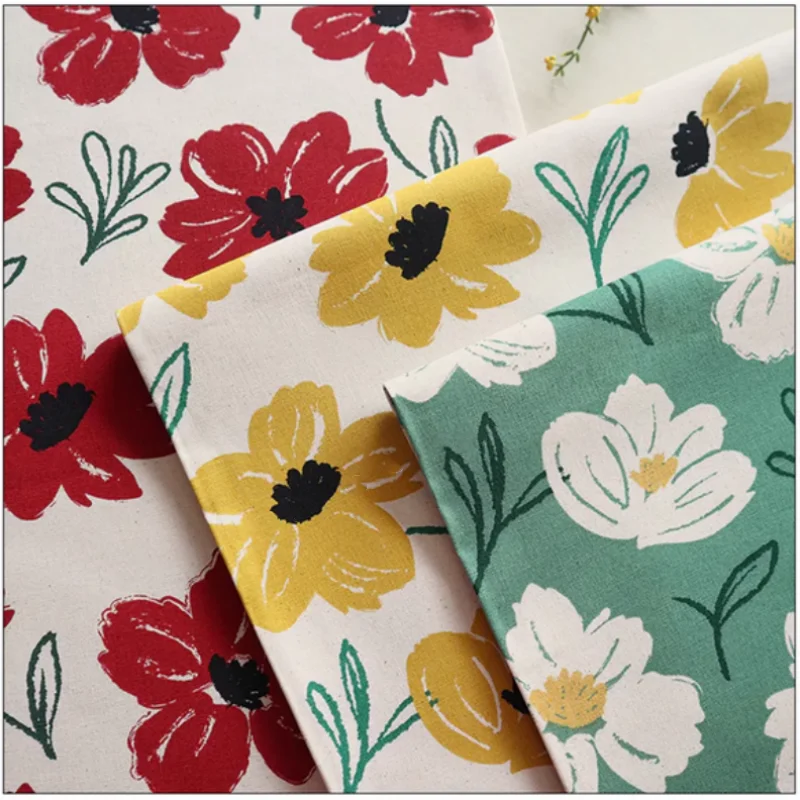 

Thicken Cotton Fabrics With Northern Europe Flower Print, Handmade DIY Bag Cloth Material 100% Cotton CR-188