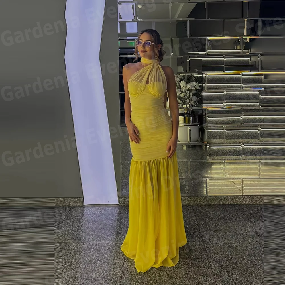 

Изящные женские вечерние платья русалки с открытой спиной и без рукавов, платья для выпускного вечера, Vestidos Para Mujer, плиссированные вечерние платья по индивидуальному заказу