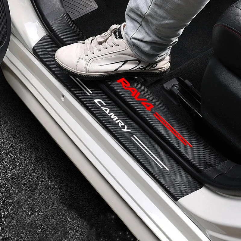 Autocollant de voiture en Fiber de carbone, bande de protection anti-rayures pour coffre de porte automobile, pour Toyota Camry Corolla C-HR RAV4 Yaris
