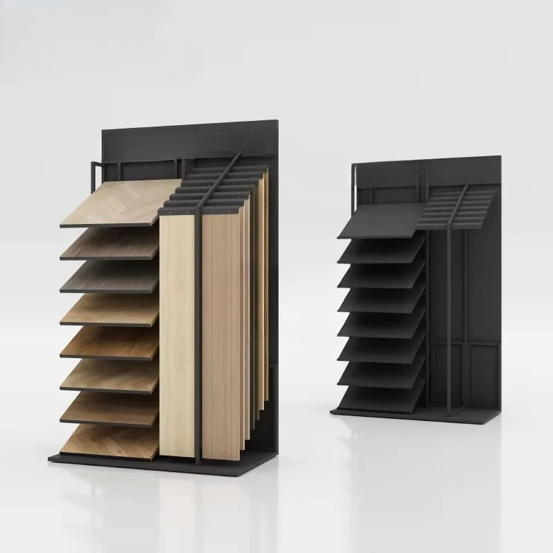 &c Customize Double Row 2 mm Thickness Retail Store Fixtures Mdf Engineered Wood Laminate Flooring Lvt Display Stand