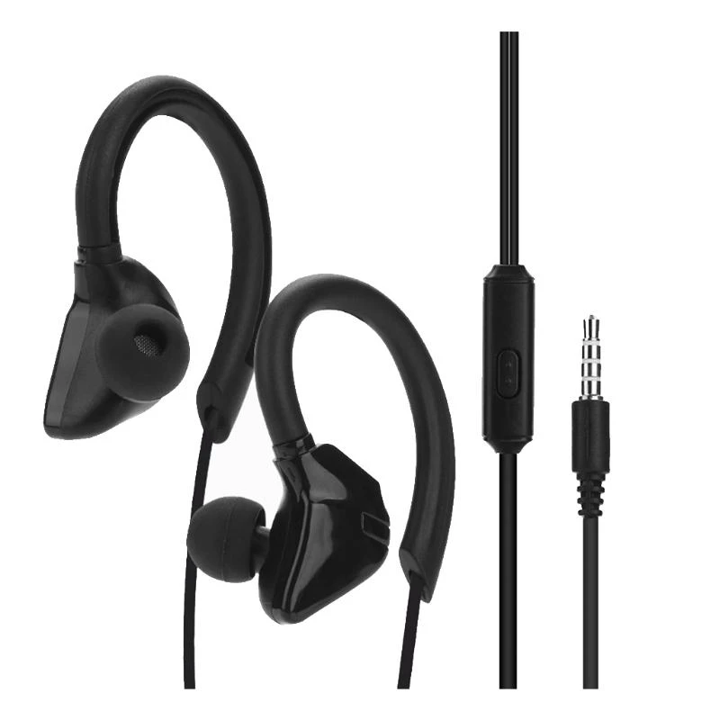 Sports Earbuds Wired with Microphone Wrap Around Earphones with Over Ear Hook in Ear Headphones for Cell Phones MP3/4 P9JB view 2