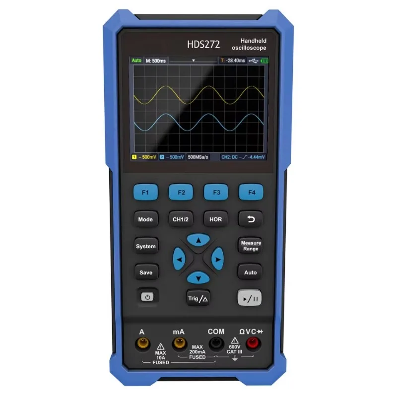 OWON HDS242 HDS272 2CH Handheld Digital Oscilloscope Multimeter True RMS 40MHz/70MHz 250MSa/s USB Type C 3.5inch 8 bits Tool