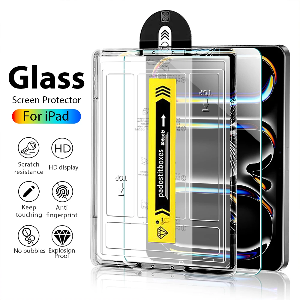 

Tempered Glass For Ipad Air 5 4 3 2 1 Pro 13 11 M4 M2 2024 12.9 Screen Protector For Ipad 10 9 10th 9th Gen 10.9 Mini 6 8th 10.2