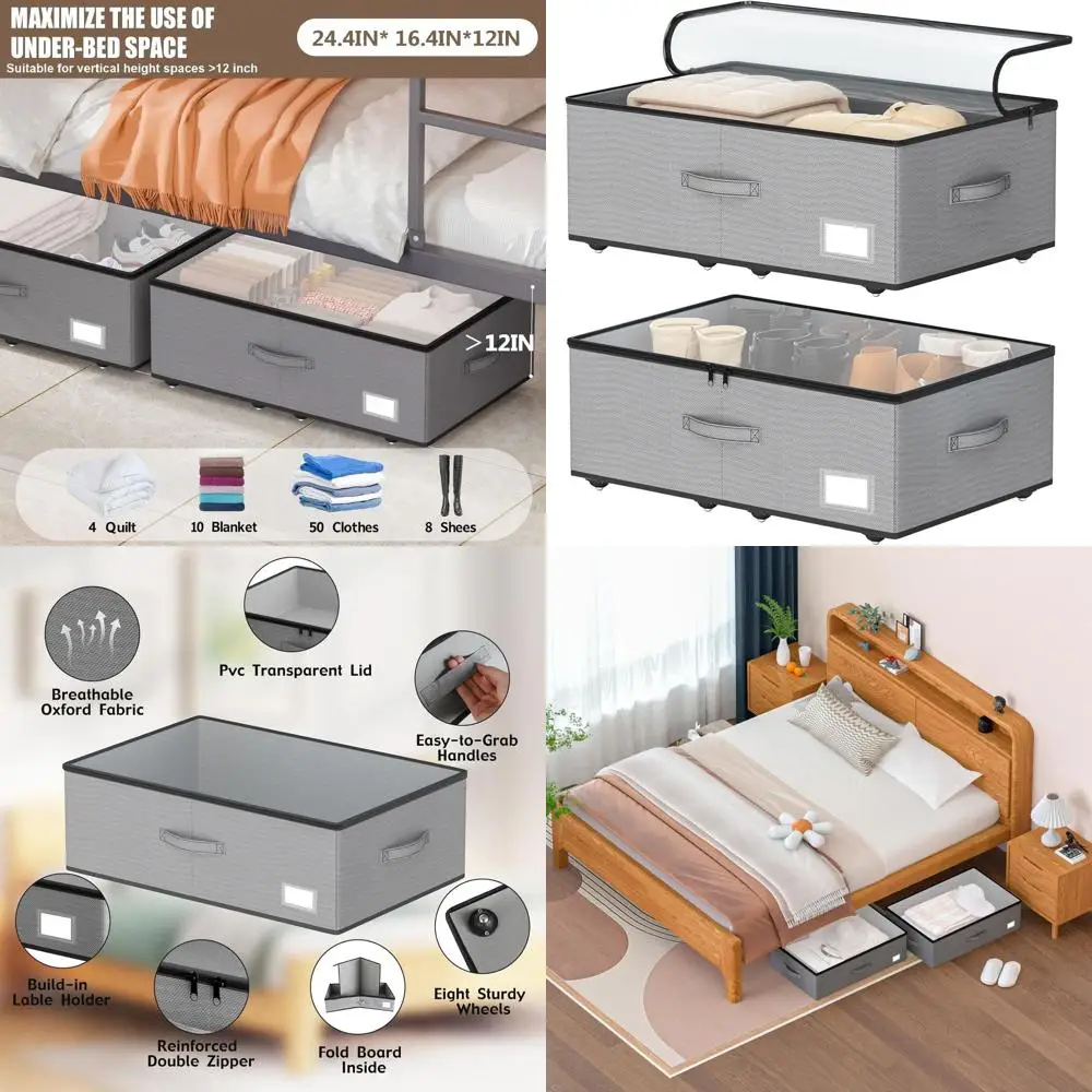 

Wheeled 12 High Underbed Storage Boxes for Shoes and Dorm Essentials