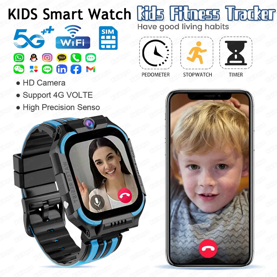 

Новинка для Xiaom Watch Kids 5G Смарт-часы SOS GPS Местоположение SIM-карта Вызов Детские Смарт-часы Камера Водонепроницаемые часы для мальчиков и девочек
