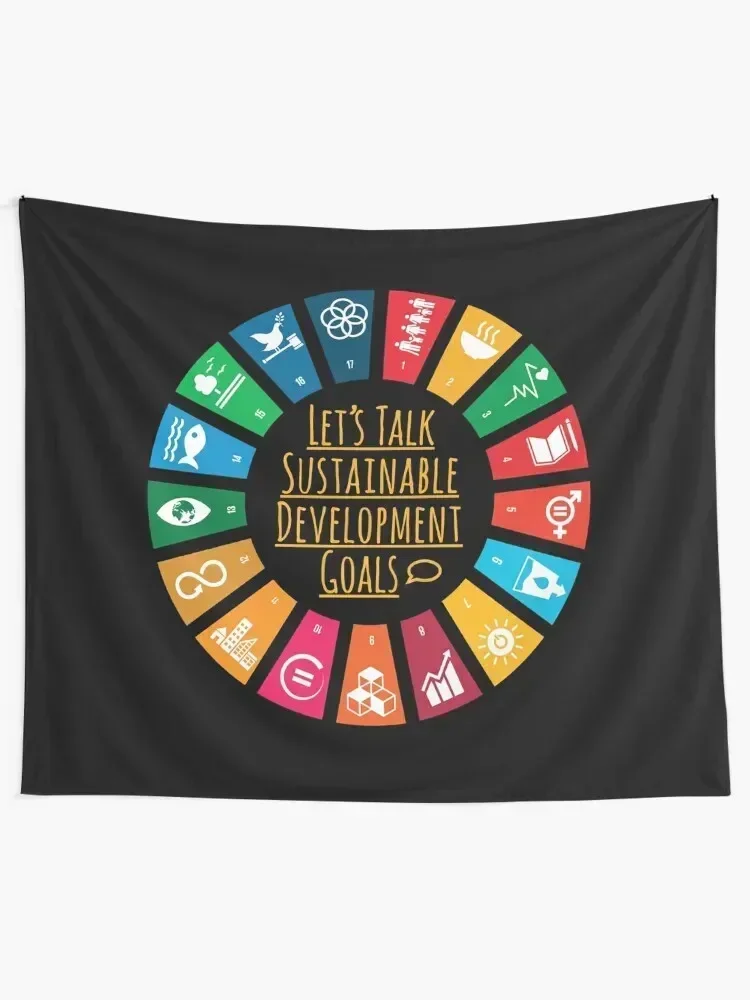 Let's Talk SDGs | UN Global Goals Logo | United Nations Sustainable Development Goals 2030 Tapestry Bedrooms Decor Tapestry