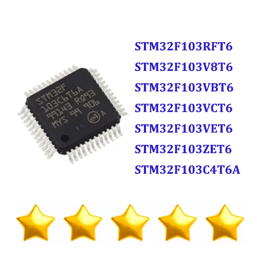 STM32F103RFT6 STM32F103V8T6 STM32F103VBT6 STM32F103VCT6 STM32F103VET6 STM32F103ZET6 STM32F103C4T6A IC Chip MCU LQFP-48