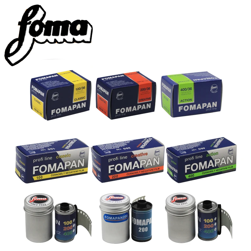 Fomapan Classic 400/200/100 Mobile Movie Recorder Film 120mm/135MM 36 Exposure per Roll, ISO 100/200/400(Expiration date: 2025)
