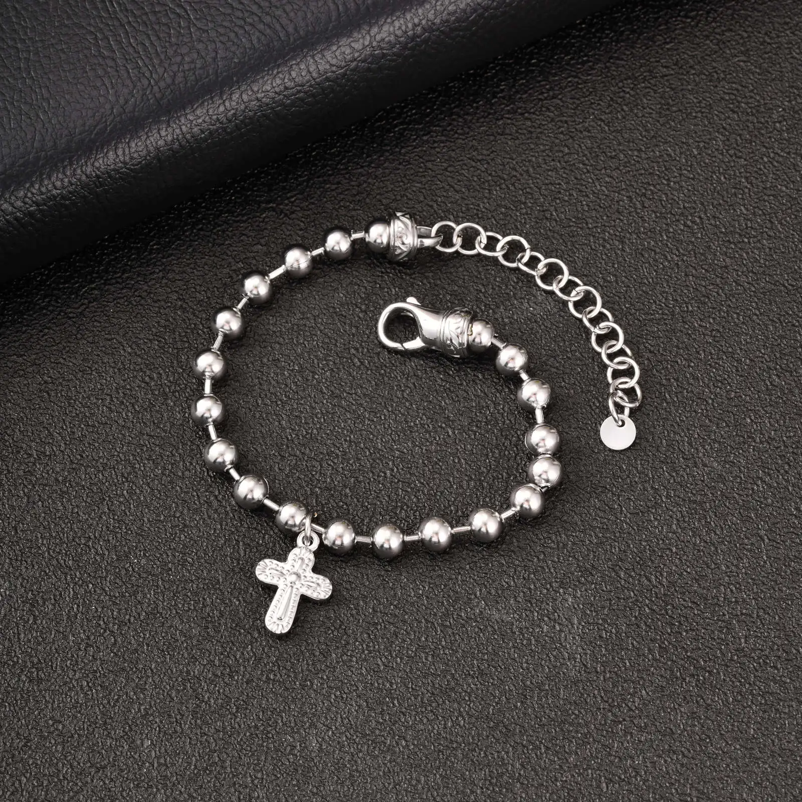 VNOX Stainless Steel Cross Bracelet for Men