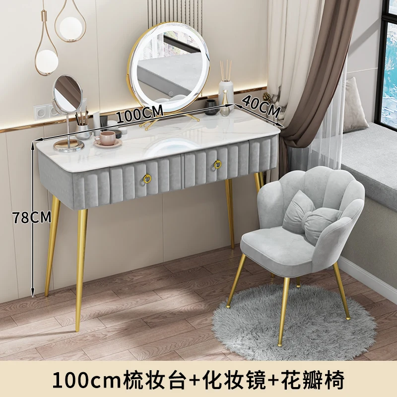 Organizer Chair Vanity Table Makeup Drawer Led Woman Dressing Table Nordic Makeup Mirror Mdf Penteadeira De Maquiagem Tables