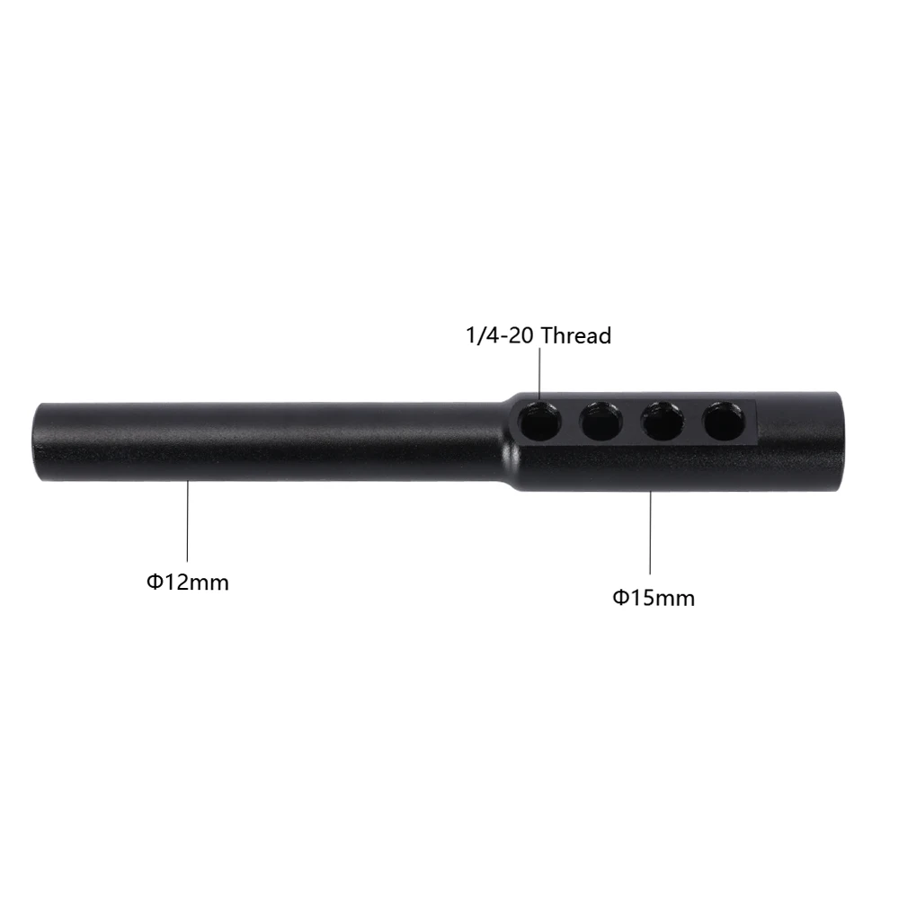Niceyrig 15MM to 12MM Rod (4.72 Inch) with 1/4''-20 Thread Holes for Follow Focus and DJI RS Focus Motor 