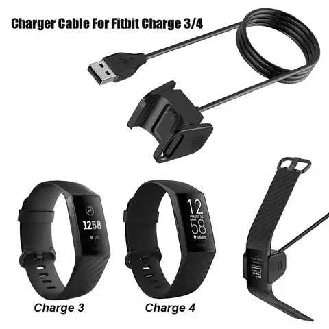 Base de carga de 1m para Fitbit Charge 4, Cable cargador, base de datos de carga USB para adaptador Fitbit Charge 3