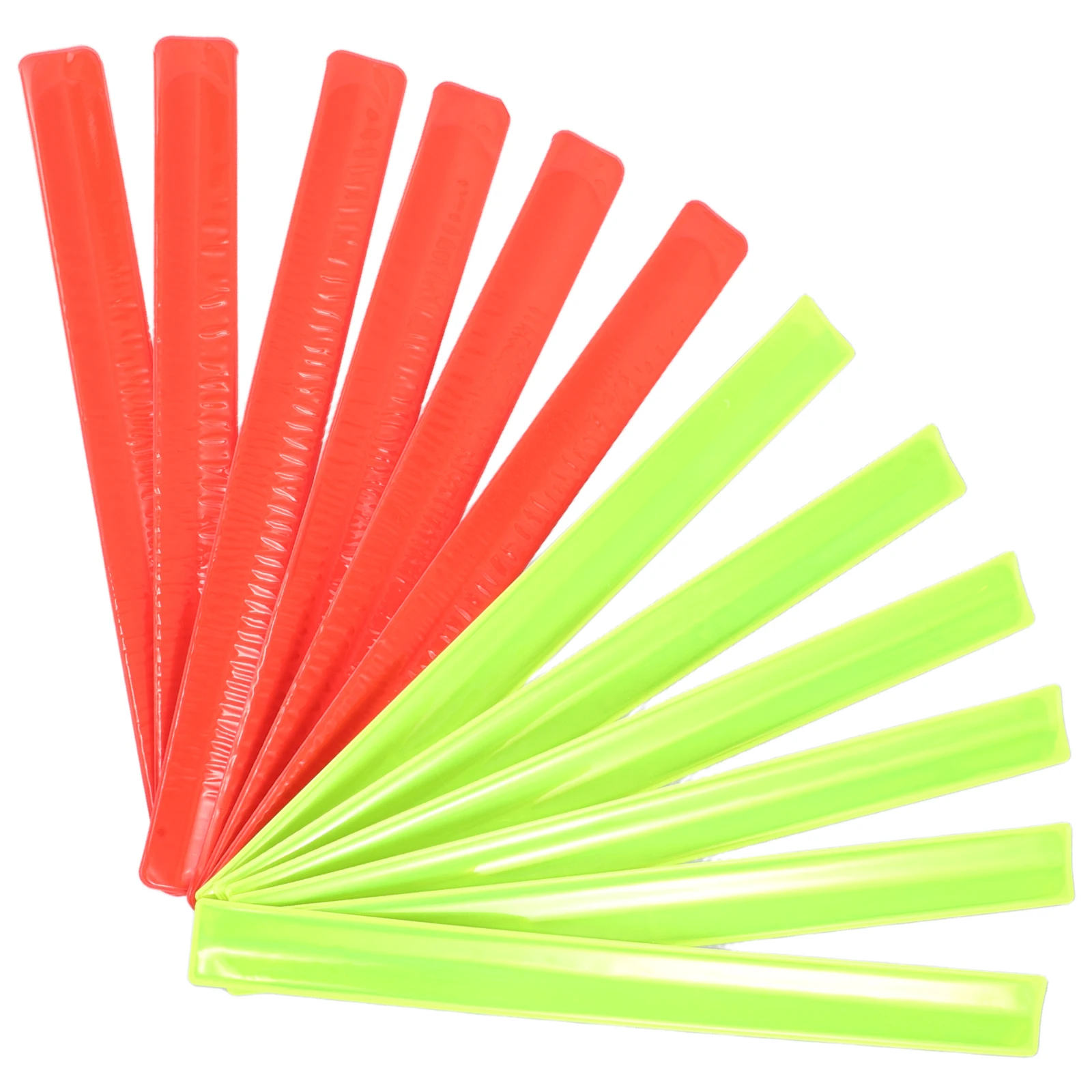 

12 Pcs Reflective Snap Ring Blaze Orange Hat Band Ankle Armbands with Fluorescent Strips for Visibility Wide Aldult