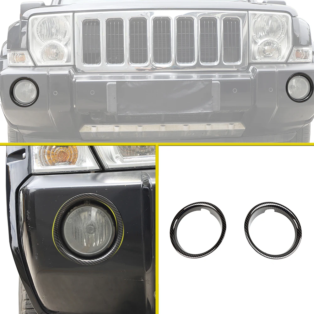 الجبهة الضباب الخفيف غطاء الكسوة ل جيب قائد 2006-2010 سيارة ديكور الإضاءة حلقة تصفيف السيارة القوالب الخارجية اكسسوارات ABS