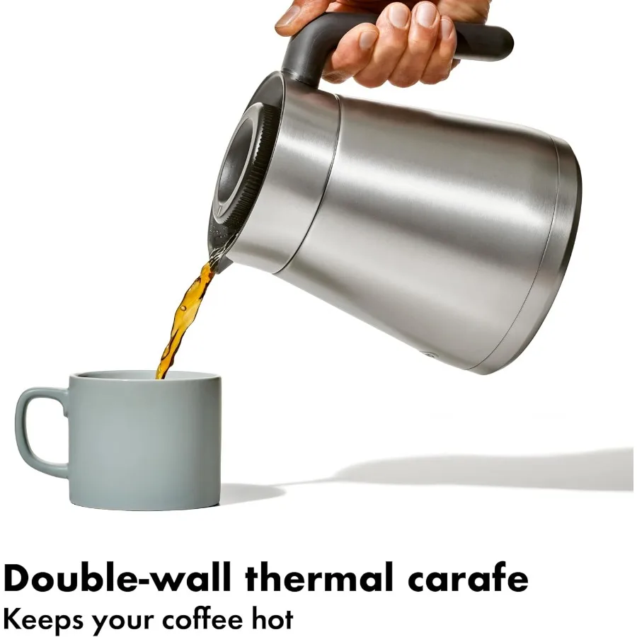 Cafetière de brassage de 12 tasses avec fonction monodose sans dosette pour une utilisation à domicile et au bureau permet d'une brassage personnalisée d'une tasse ou d'une pot complet