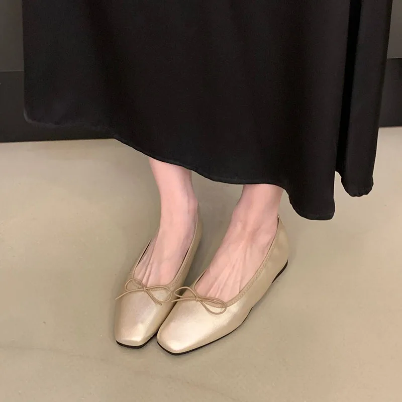 Frühling Herbst Neue Damen-Ballettschuhe mit Erhöhter Sohle, Modische Schmetterlingsknoten-Schuhe für Damen, Flache Slip-On-Schuhe – Detail 5
