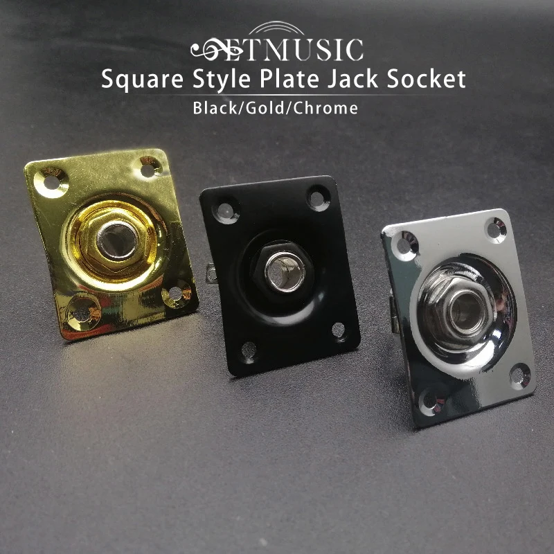 

Square Style Plate Guitar Bass 1/4 Output Input Jack Socket for Electric Guitar Black Gold Chrome Gutiar Parts